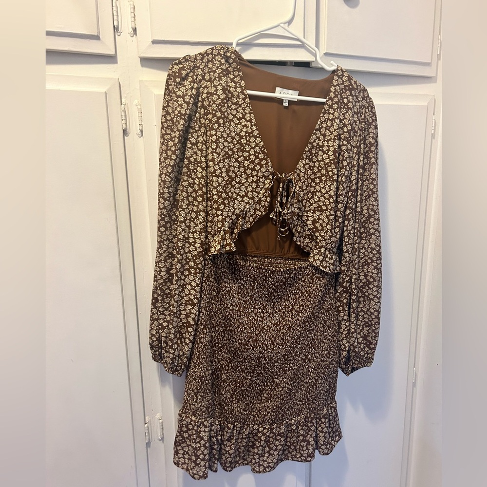 Brown Floral Dress